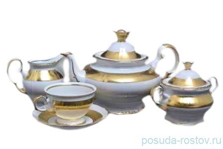 Чайный сервиз на 6 персон 15 предметов "Анжелика /Версаче /Золото" / 027730