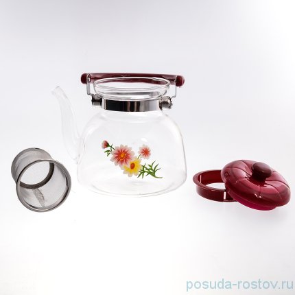 Заварочный чайник с металлическим ситом &quot;Цветы&quot; / 150523