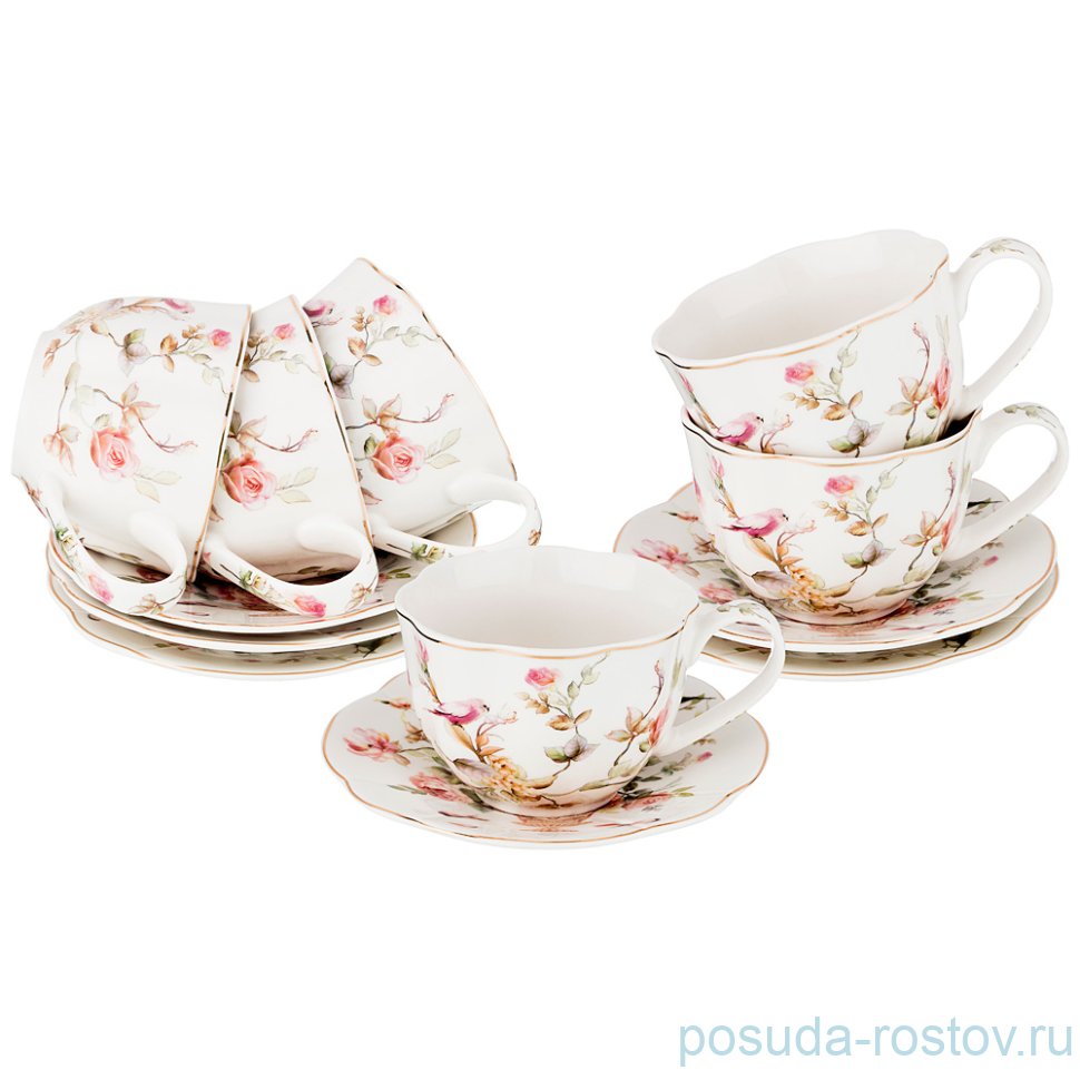 Набор чайных пар 250 мл 6 шт "Нега" / 189745 Набор чайных пар 250 мл 6 шт "Нега" / 189745