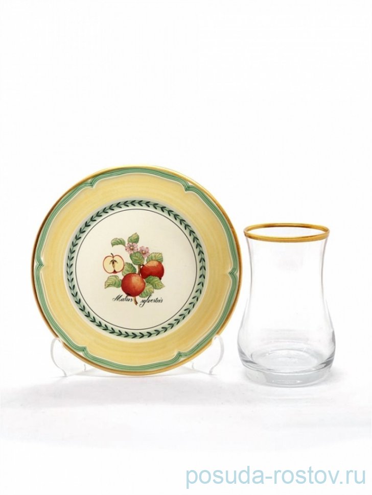 Армуды для чая 150 мл 6 шт с блюдцами "Apple" / 246015