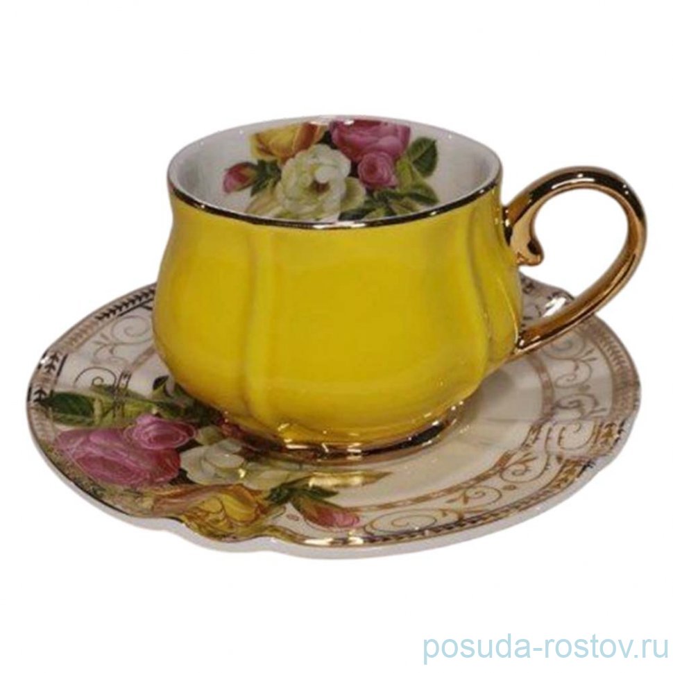 Чайная пара 200 мл 1 шт "Тюльпановая радуга" (жёлтый) / 373933