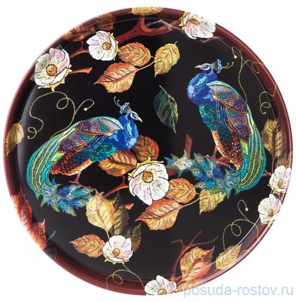 Поднос 33 х 2,1 см сервировочный &quot;Павлины&quot; / 298553