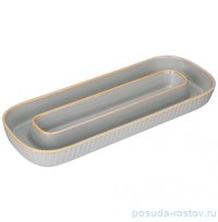 Менажница 30 х 11,5 х 3,5 см 2-х секционная овальная серая &quot;Soul kitchen&quot; / 301512