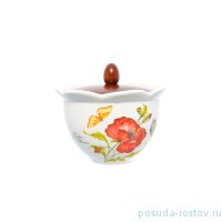 Банка для сыпучих продуктов 17,5 см с деревянной крышкой &quot;Artigianato ceramico /Ботанический сад&quot; / 228320