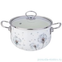 Кастрюля 22 см со стеклянной крышкой эмалированная 3,6 л &quot;Dandelion&quot; / 354176
