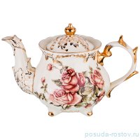 Заварочный чайник 1,3 л н/н с золотой ручкой &quot;корейская роза&quot; / 187783