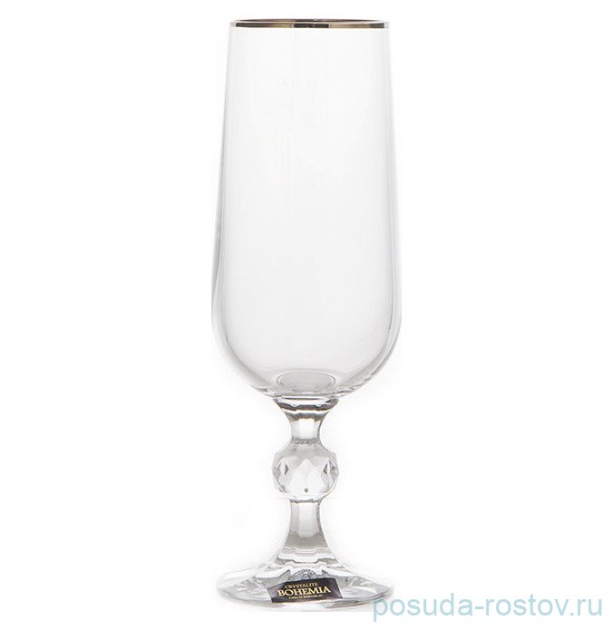 Бокалы для шампанского 180 мл 6 шт "Клаудия /Отводка платина" / 094204