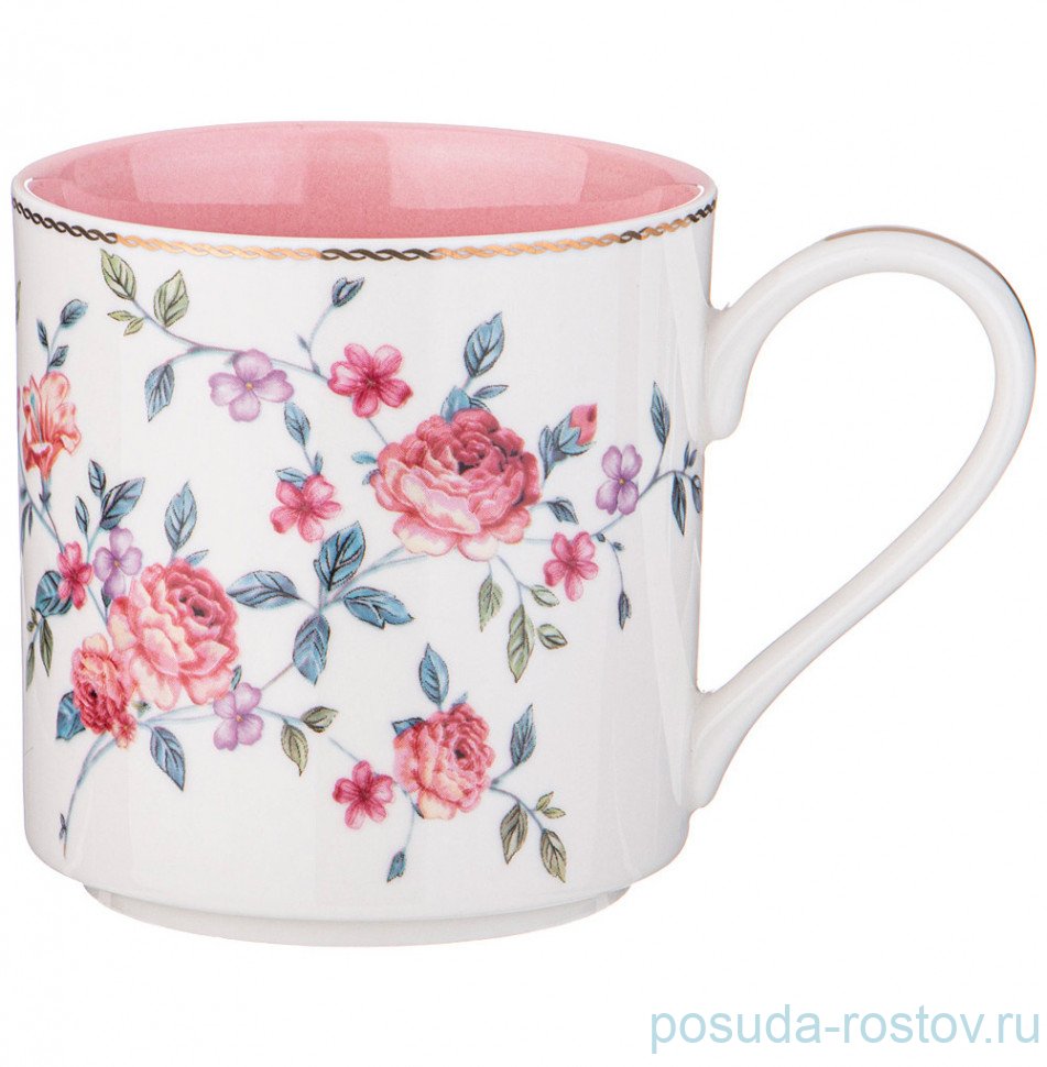 Кружка 360 мл "Blossom /С розами" с розовым внутри / 323086 Кружка 360 мл "Blossom /С розами" с розовым внутри / 323086