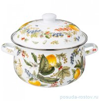 Кастрюля 22 х 13 см с крышкой эмалированная 3,6 л &quot;Fruit Basket&quot; / 313102