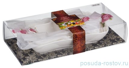 Набор салатников 3 шт прямоугольных с ручками &quot;Роза&quot; / 187313