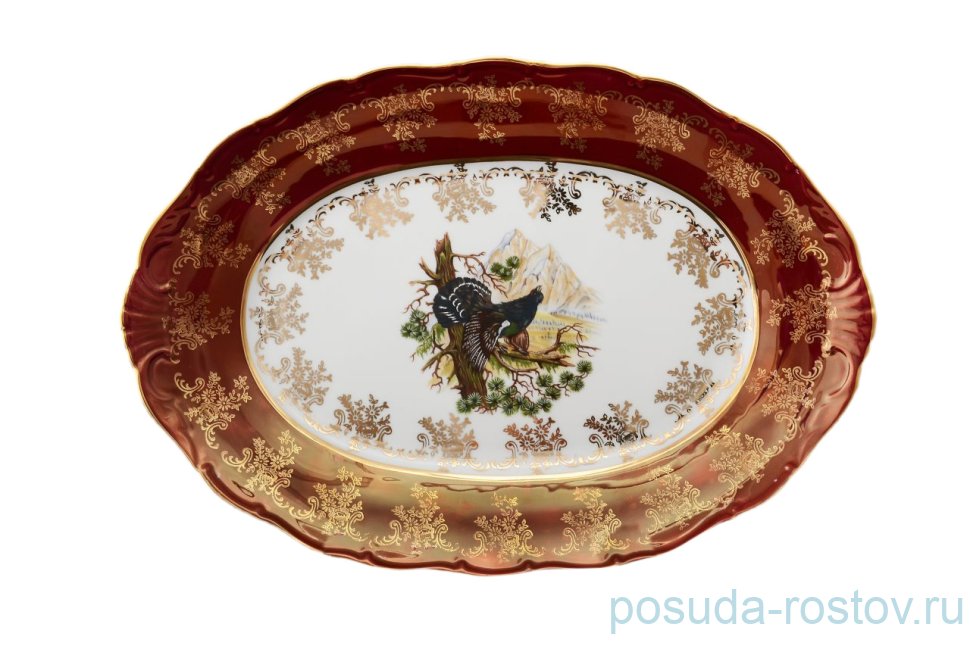 Блюдо 32 см овальное Bohemia Porcelan Moritz Zdekauer 1810 s.r.o. "Магнолия /Охота красная" / 038337 Блюдо 32 см овальное Bohemia Porcelan Moritz Zdekauer 1810 s.r.o. "Магнолия /Охота красная" / 038337