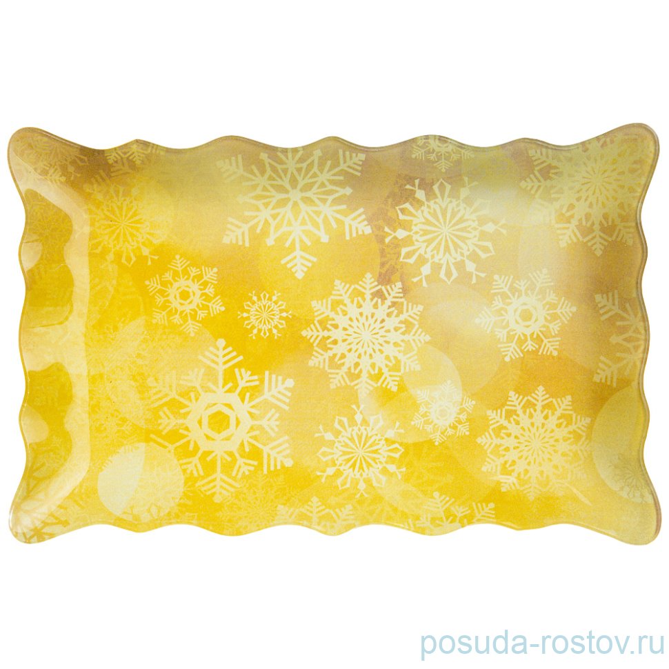 Блюдо 25 см прямоугольное жёлтое "Новогодний калейдоскоп /Снежинки" / 268480 Блюдо 25 см прямоугольное жёлтое "Новогодний калейдоскоп /Снежинки" / 268480