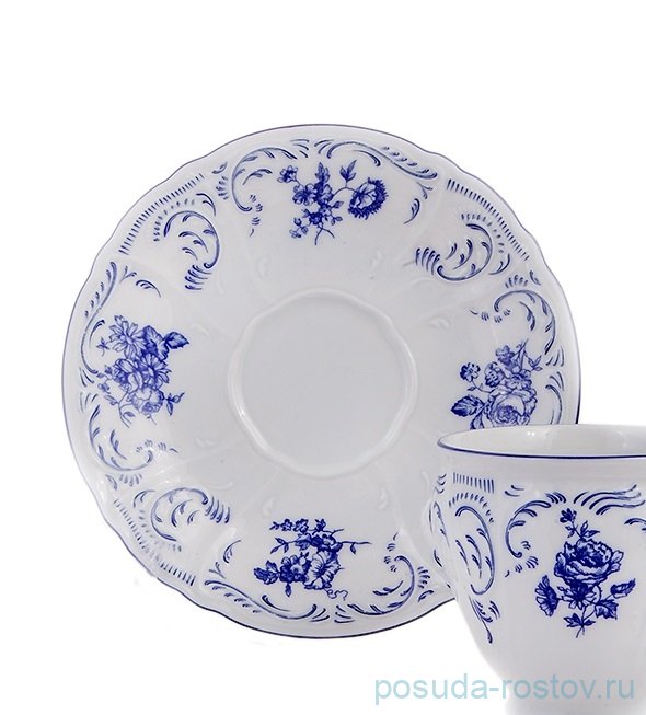 Блюдце 12 см 1 шт "Бернадотт /Синие розы" / 159256