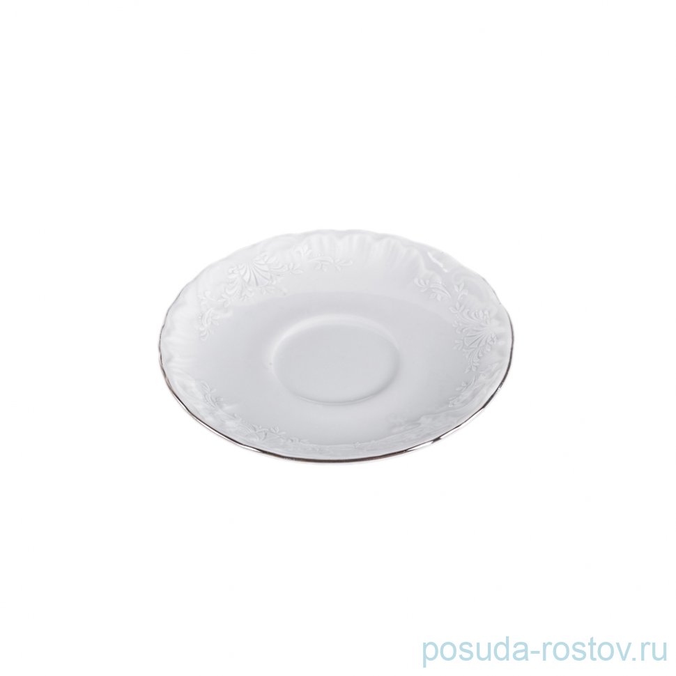 Блюдце 12,5 см 1 шт "Рококо /Платиновый узор" / 112041