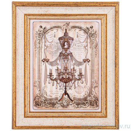 Картина 17 х 22 см &quot;Подсвечник&quot; /рамка крем с золотом / 270166