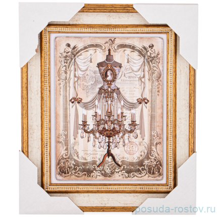 Картина 17 х 22 см &quot;Подсвечник&quot; /рамка крем с золотом / 270166