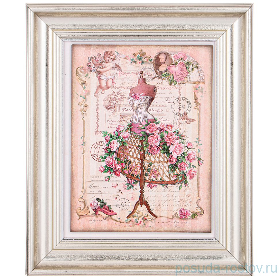 Картина 17 х 22 см "Платье" /рамка серебро / 270171 Картина 17 х 22 см "Платье" /рамка серебро / 270171