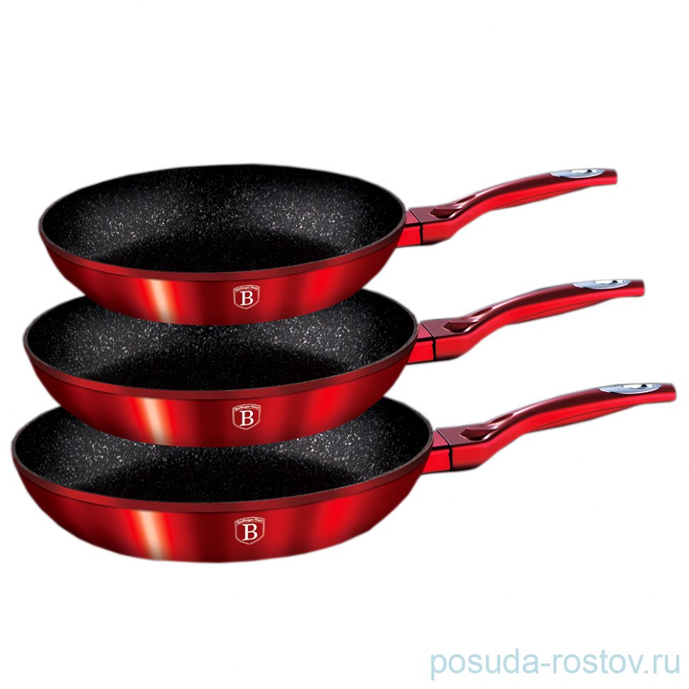 Набор сковород 3 предмета (20 ,24, 28 см) Berlinger Haus "Carbon Metallic Line" красные / 106914 Набор сковород 3 предмета (20 ,24, 28 см) Berlinger Haus "Carbon Metallic Line" красные / 106914