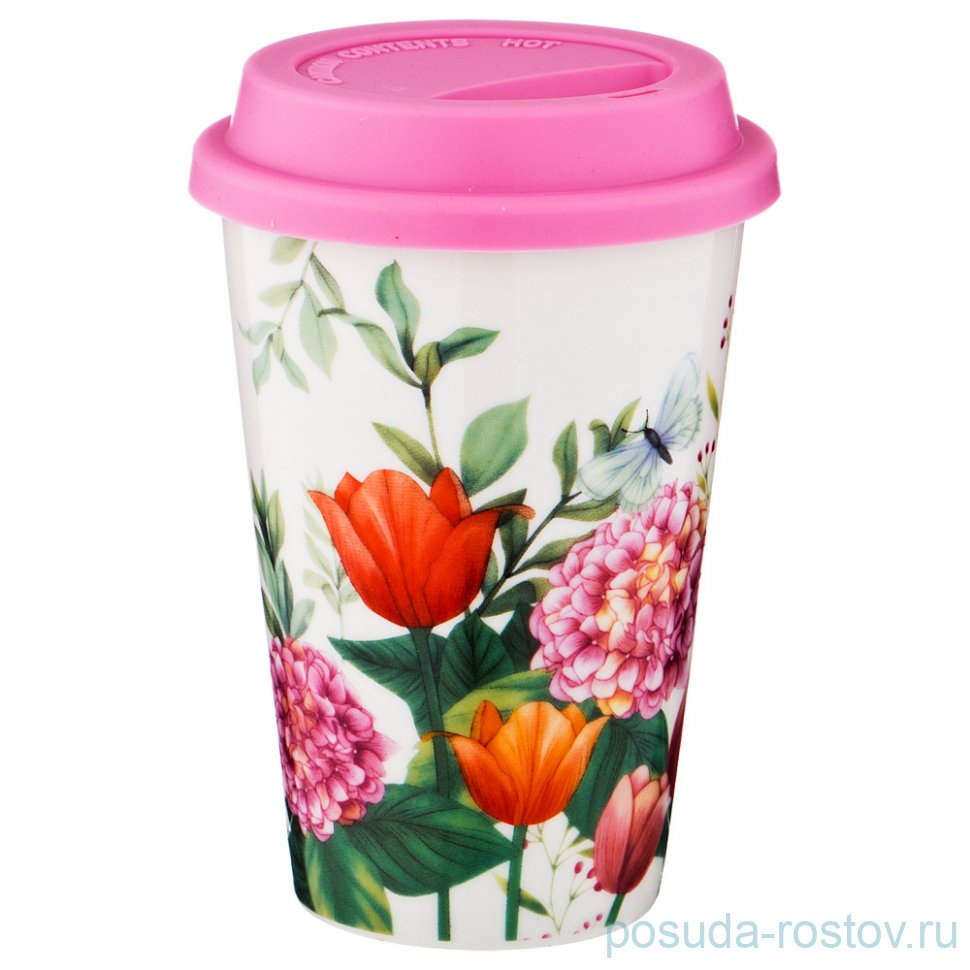 Кружка 400 мл с силиконовой крышкой / 191409