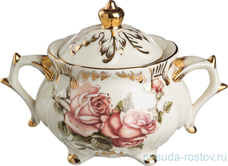 Сахарница 425 мл н/н с ручками "корейская роза" / 187784 Сахарница 425 мл н/н с ручками "корейская роза" / 187784