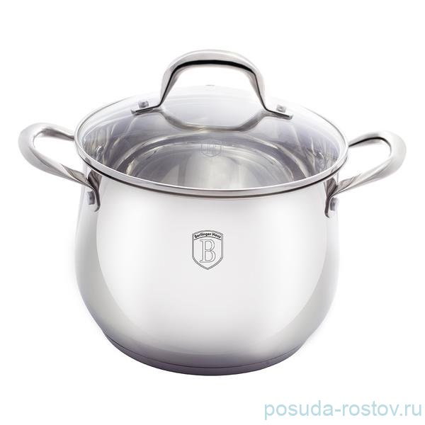 Кастрюля 22 см с крышкой 6 л  Berlinger Haus "Silver Belly Collection" / 157723