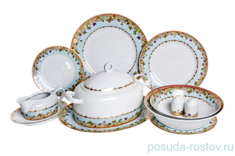 Столовый сервиз на 6 персон 28 предметов "Кайро /Бабочки" / 039304