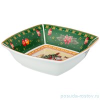 Салатник 15,5 х 15,5 х 5 см квадратный зелёный &quot;с новым годом! /дед мороз&quot; / 225210
