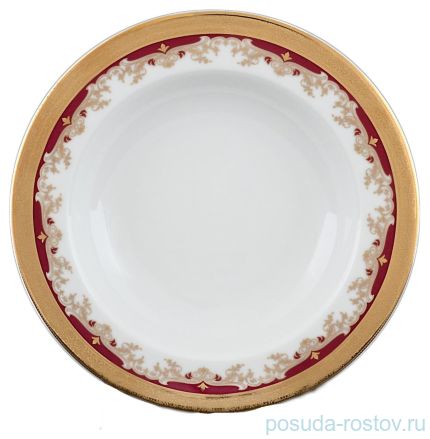 Набор тарелок 22 см 6 шт глубокие &quot;Кристина /Лилии на красном&quot; / 056213