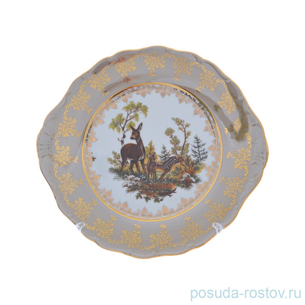 Пирожковая тарелка 27 см "Корона /Аристократ /Охота бежевая" / 286680 Пирожковая тарелка 27 см "Корона /Аристократ /Охота бежевая" / 286680