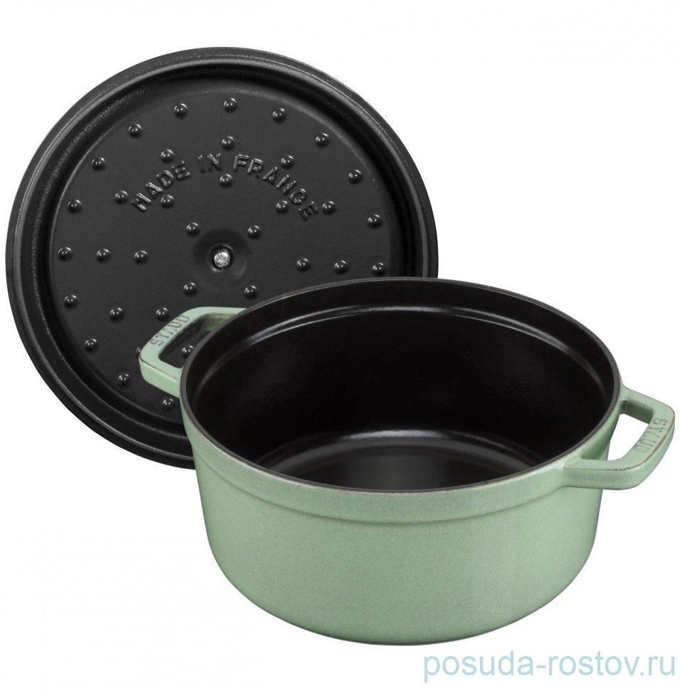 Кокот 22 см с крышкой 2,6 л белый шалфей "STAUB" / 343807 Кокот 22 см с крышкой 2,6 л белый шалфей "STAUB" / 343807