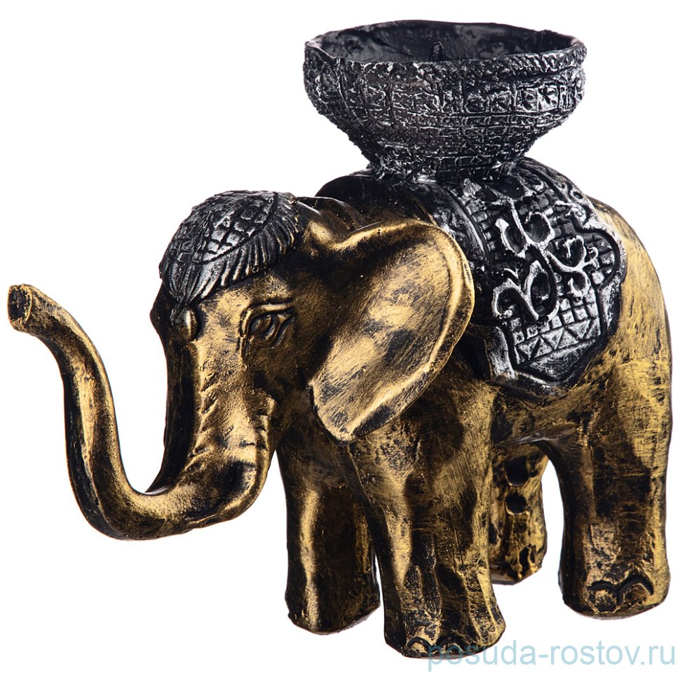 Подсвечник 19 х 13 см "Слон" золото / 270283 Подсвечник 19 х 13 см "Слон" золото / 270283