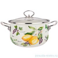 Кастрюля 22 х 13 см со стеклянной крышкой эмалированная 3,6 л &quot;Секретные ингредиенты&quot; / 270652