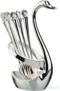 Столовые приборы 6 предметов Ложки с подставкой &quot;Лебедь&quot; / 188952