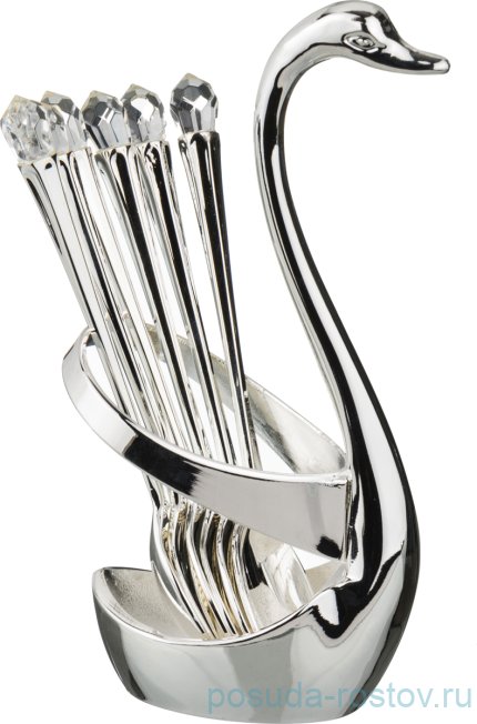 Столовые приборы 6 предметов Ложки с подставкой &quot;Лебедь&quot; / 188952