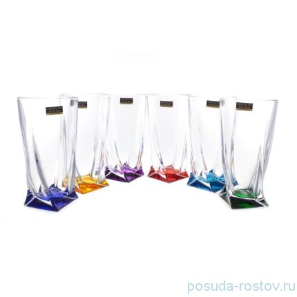 Набор для воды 7 предметов (кувшин 1,1 л + 6 стаканов по 350 мл) &quot;Квадро /Разноцветное дно&quot; / 232824