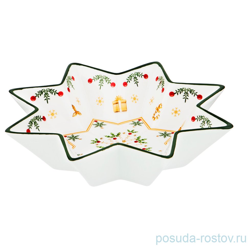 Салатник 17 см Звезда "Christmas Collection /Снежинка зелёная" / 192437