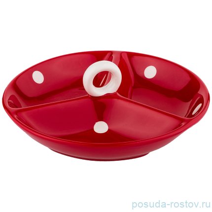 Менажница 22 х 7,5 см с ручкой &quot;горошек&quot; / 190275