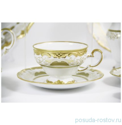 Чайный сервиз на 12 персон 54 предмета &quot;Веймар /Симфония /Золотая&quot; (тарелки 19 см) / 080172
