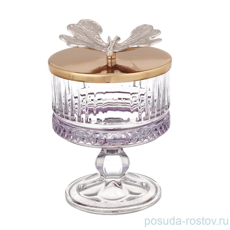 Креманка 150 мл с крышкой фиолет "Бабочка" / 234005