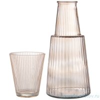 Графин для воды 800 мл с крышкой-стаканом amber Agness / 355431