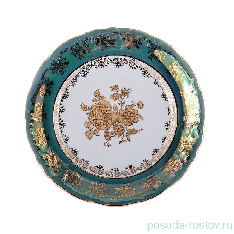 Набор тарелок 24 см 6 шт "Фредерика /Золотая роза /зелёная" / 133807