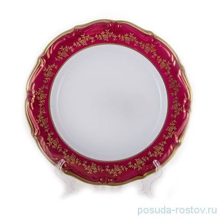 Набор тарелок 23 см 6 шт глубокие &quot;Мария-Тереза /Барокко Красный&quot; / 211859