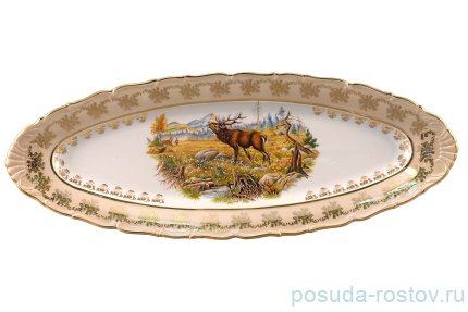 Блюдо 55 см для рыбы &quot;Офелия /Охота бежевая&quot; / 204879