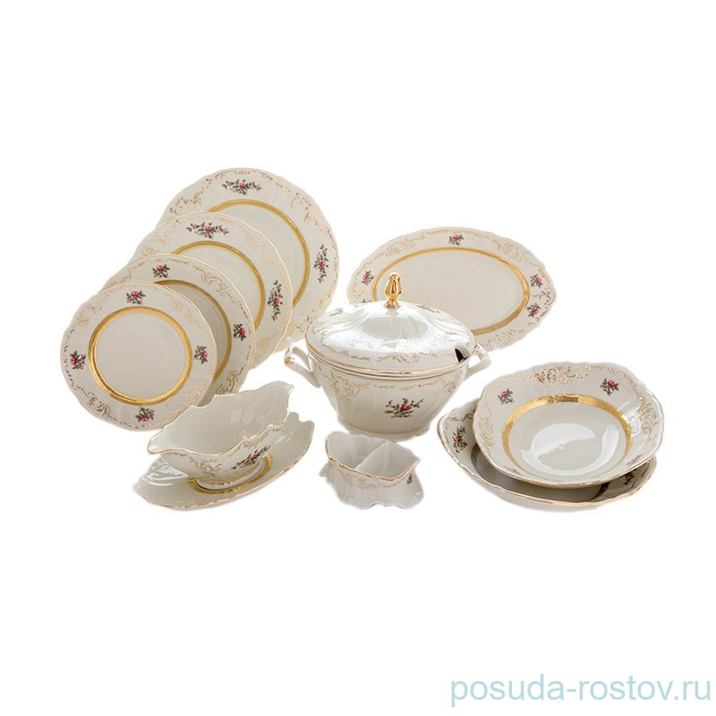 Столовый сервиз на 6 персон 25 предметов "Бернадотт /Золотая лента с росписью /СК" / 103935 Столовый сервиз на 6 персон 25 предметов "Бернадотт /Золотая лента с росписью /СК" / 103935