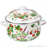 Кастрюля 22 х 13 см с крышкой эмалированная 3,6 л &quot;фруктовая корзина&quot; / 313086