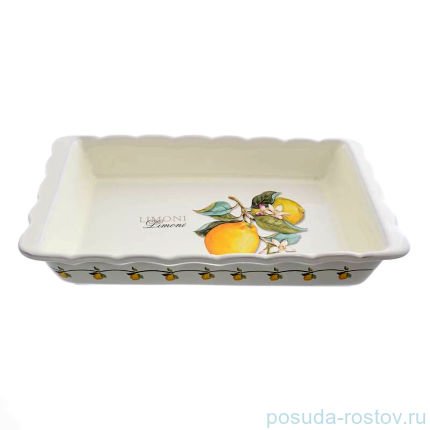 Блюдо для запекания 37 х 21 см прямоугольное &quot;Artigianato ceramico /Лимоны&quot; / 060066