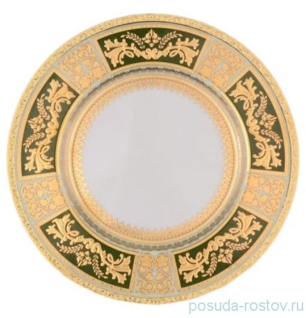 Набор тарелок 21 см 6 шт &quot;Диадема /Зелёная крем золото&quot; / 060269