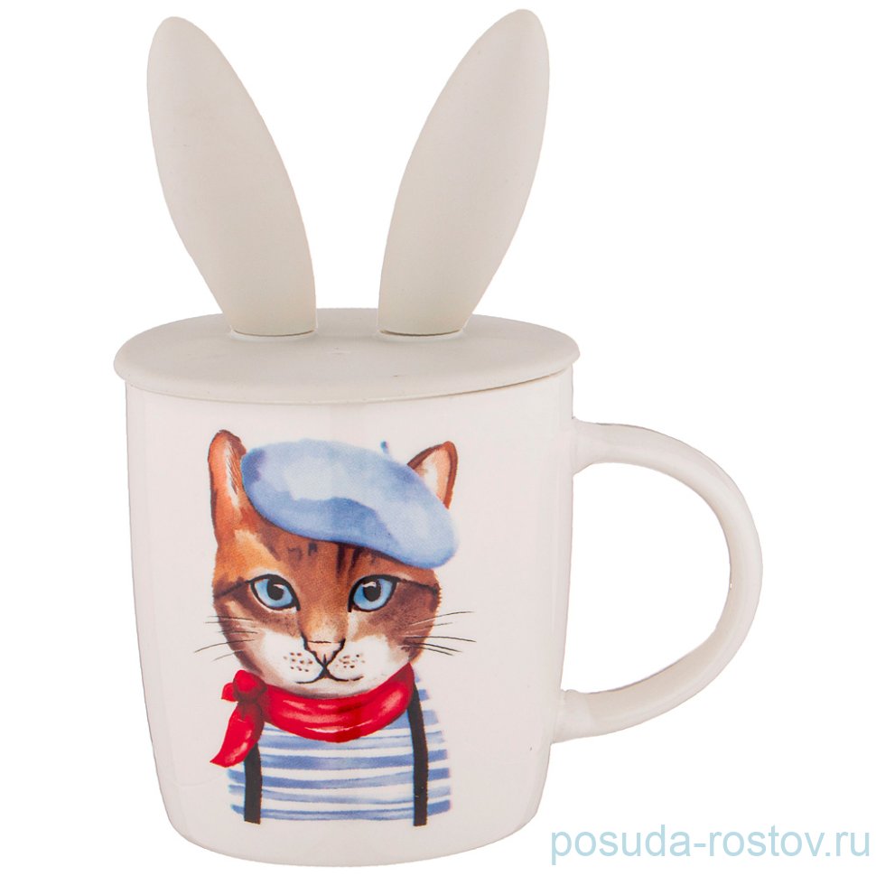 Кружка 380 мл с силиконовой крышкой "Котомания" / 262860 Кружка 380 мл с силиконовой крышкой "Котомания" / 262860