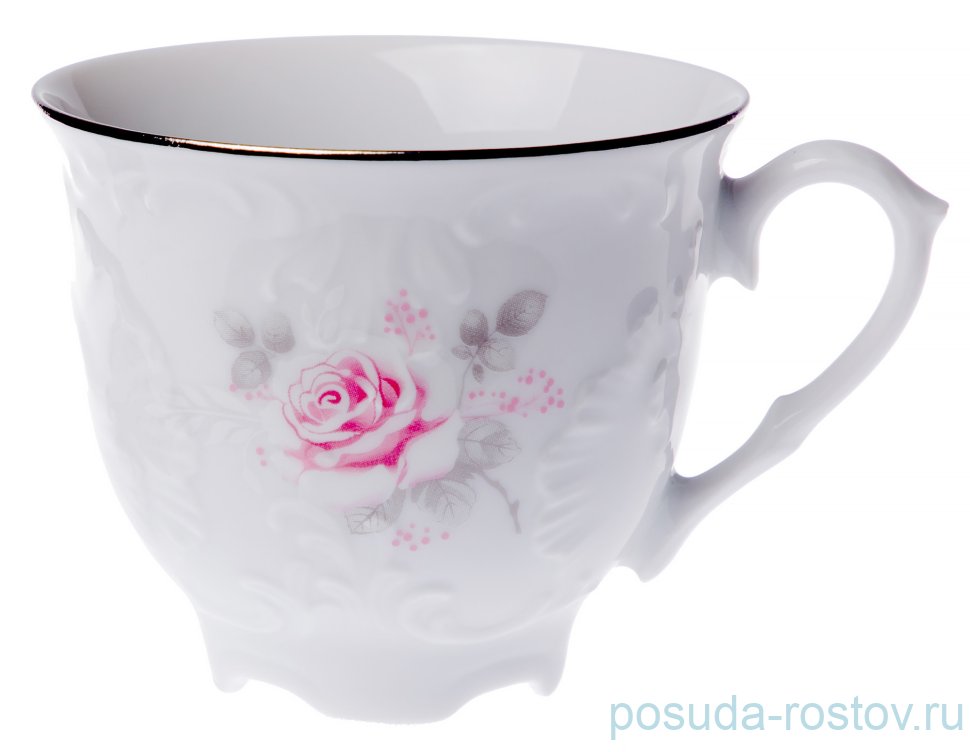 Кофейная чашка 170 мл "Рококо /Серая роза /платина" / 125290 Кофейная чашка 170 мл "Рококо /Серая роза /платина" / 125290