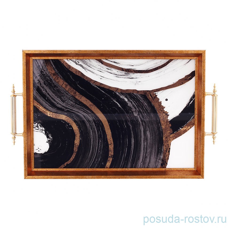 Поднос 31 х 43 см прямоугольный с ручками "Dementia Koleksiyon" / 341563 Поднос 31 х 43 см прямоугольный с ручками "Dementia Koleksiyon" / 341563